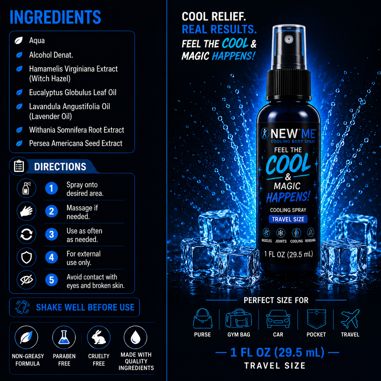 NEW ME™ Cooling Body Spray -1 oz Travel Size